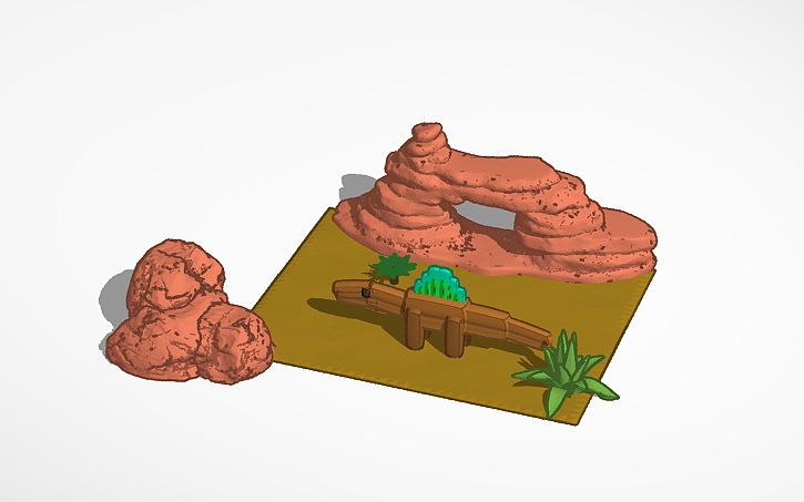 3D design blocky arizonasaurus - Tinkercad