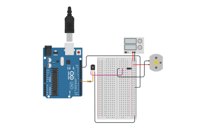 Circuit design Motor - Tinkercad