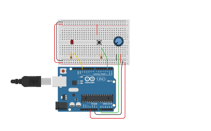 Circuit design Arduino - Dynamic LED Control - Tinkercad