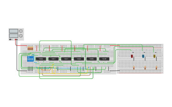 Circuit design 2 Bit Comparator - Tinkercad