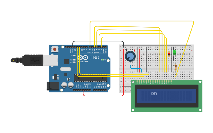 Circuit design lcd arduino - Tinkercad