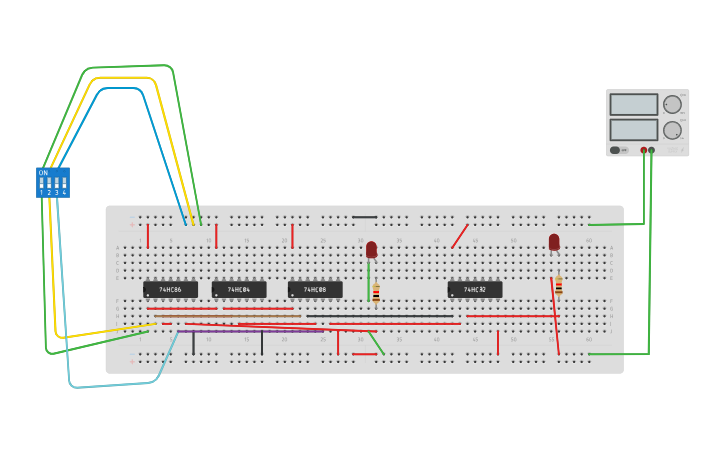 Circuit design full subtractor - Tinkercad