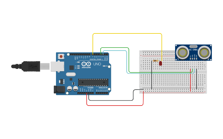Circuit design distance indicator - Tinkercad