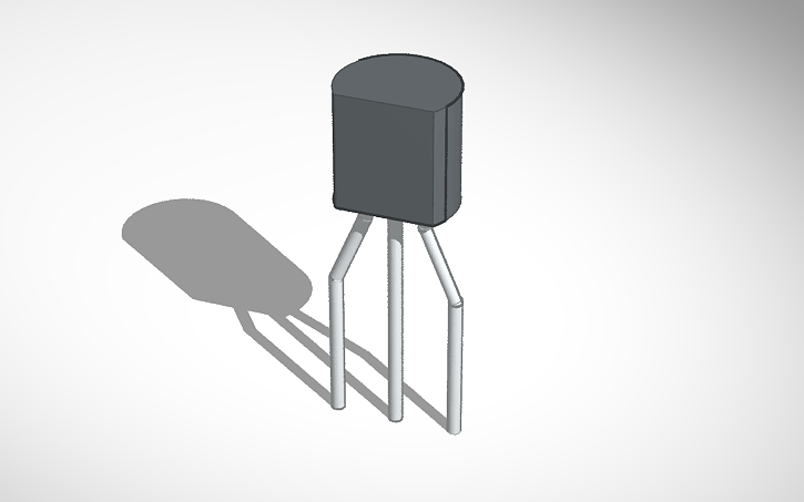3D design TO-92 0.1 in - Tinkercad
