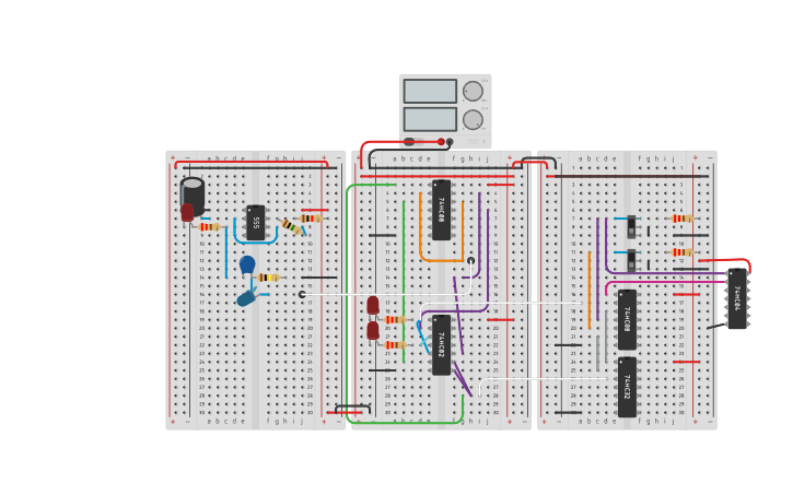 Circuit design 1 bit register - Tinkercad