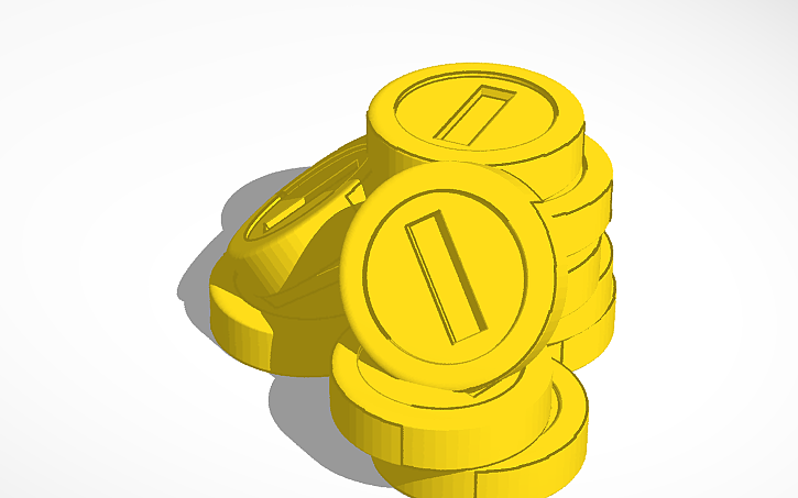 Mario Coin Rendered 3D design Mario Coin - Tinkercad