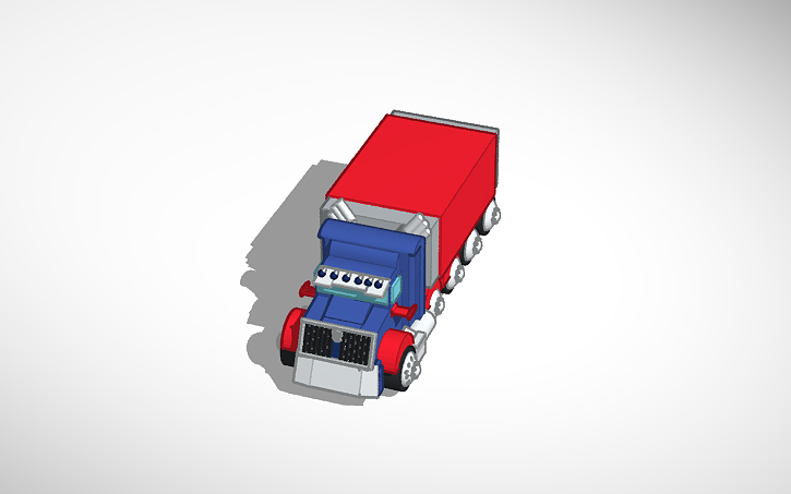 3D design Optimus prime truck with trailer - Tinkercad