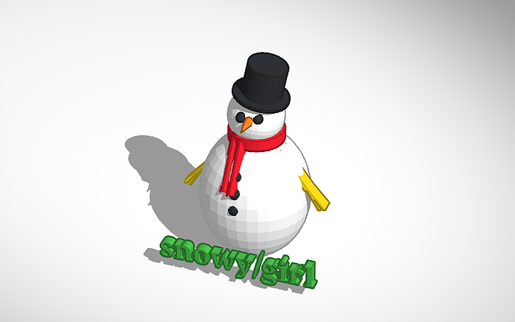 3D design Snowman Example - Tinkercad