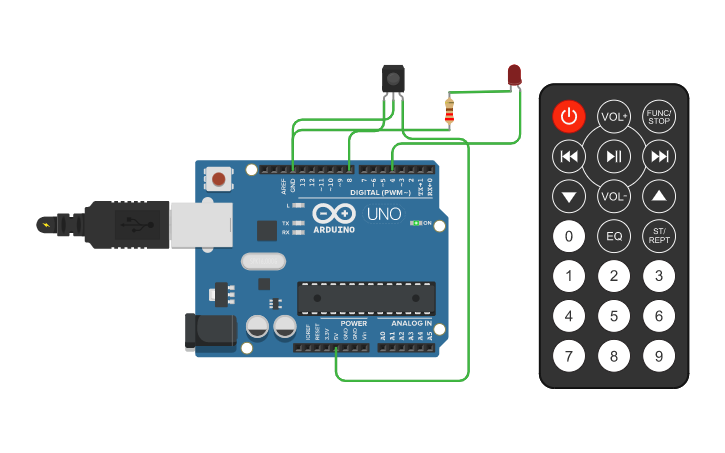 Circuit design IR Remote Example Using Arduino IRremote 3.x version ...