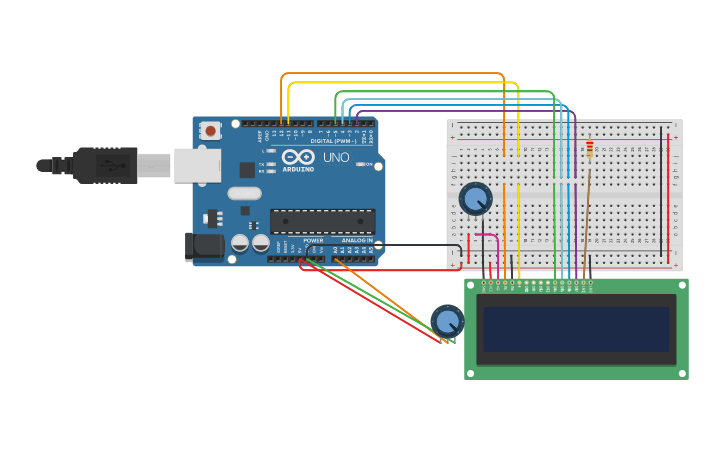 Circuit design LCD - Tinkercad