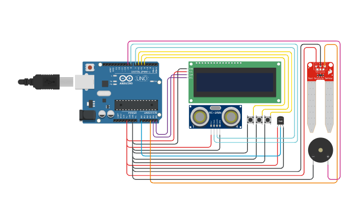 Circuit design Latihan Smart Sistem 2 - Tinkercad