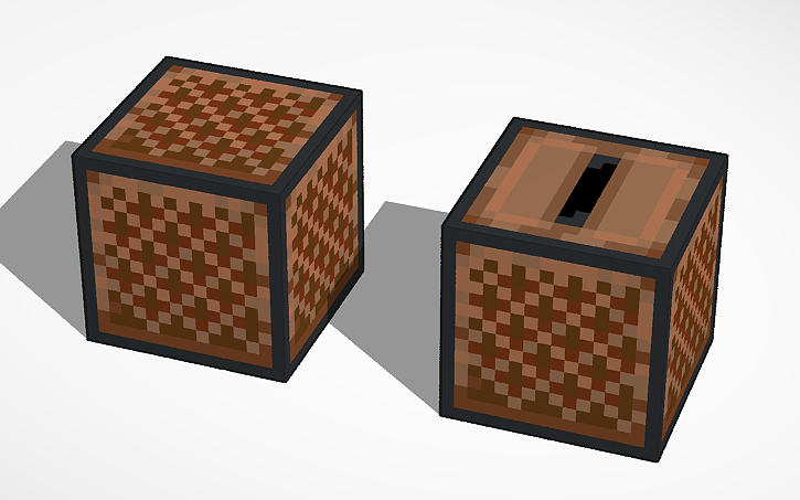 3D design Minecraft jukebox and note block - Tinkercad
