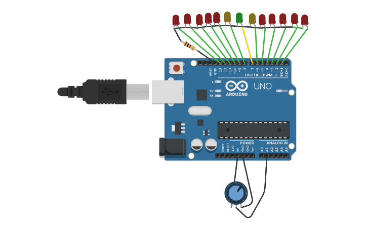 Arduino Led Cad Circuit design LED con arduino - Tinkercad