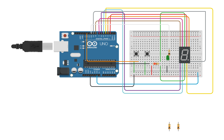 Circuit design Dice - Tinkercad
