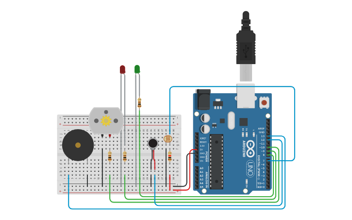 Circuit design Drowsiness Detection Alert System - Tinkercad