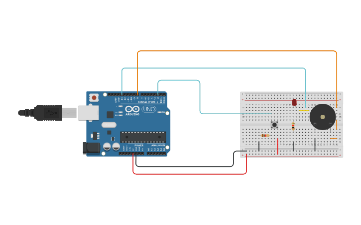 Interupt Layout Design Circuit design Step5 Interupt Dengan Push Button - Tinkercad