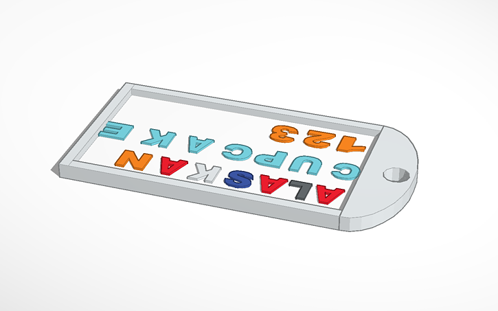 3D design Keycard - Tinkercad