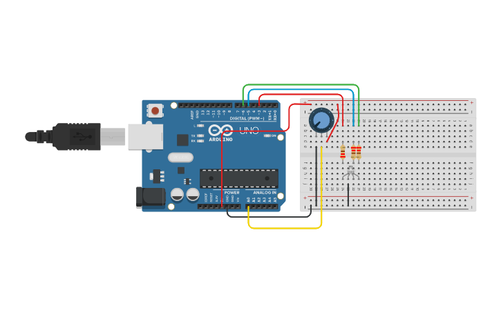 Circuit design smooth RGB - Tinkercad