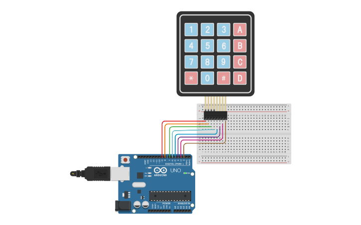 Circuit design Keypad - Tinkercad