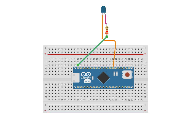 Circuit design BLINK EXTERNAL LED - Tinkercad