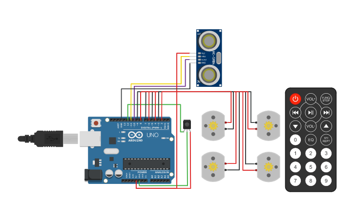 Circuit design wheel 4x - Tinkercad