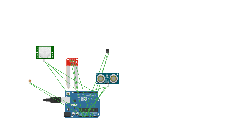 Circuit design circuit combination of sensors - Tinkercad
