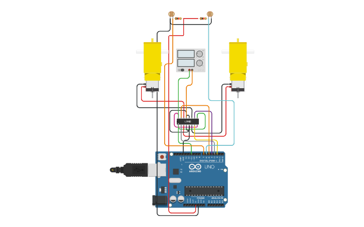 Circuit design ROBO AGV COMPLETO H/S - Tinkercad