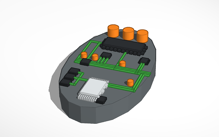 3D design Walking Robot Remote Control Interior View - Tinkercad