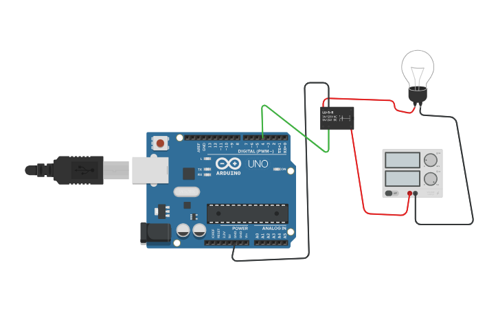 Circuit design Relay Module Notify - Tinkercad