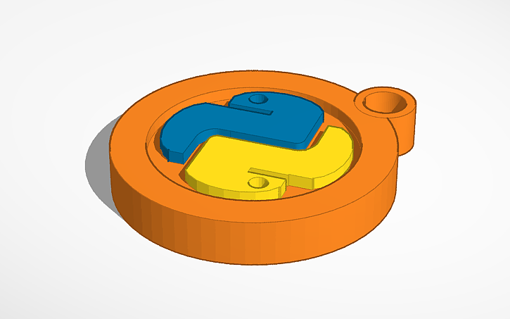 3D design python keychain - Tinkercad