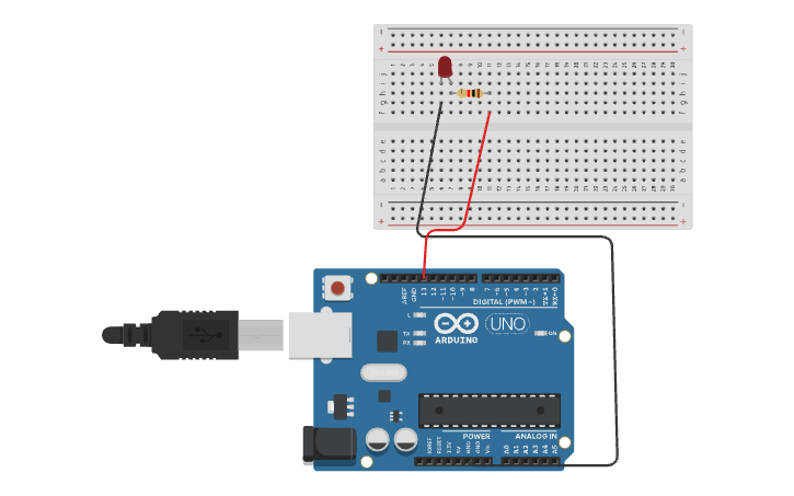 Circuit design circuito basico de LED con arduino - Tinkercad