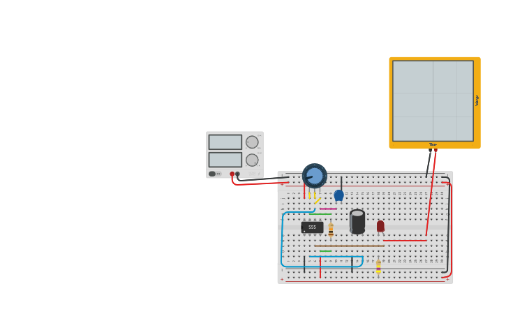 Circuit design timer 555 astable - Tinkercad