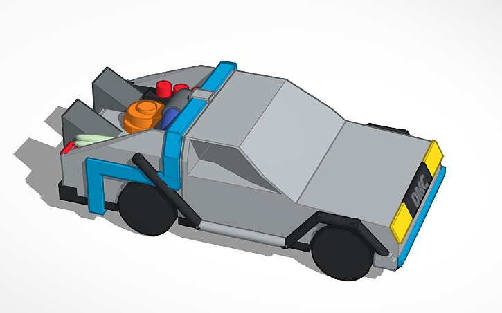 3D design delorean time machine print in place - Tinkercad