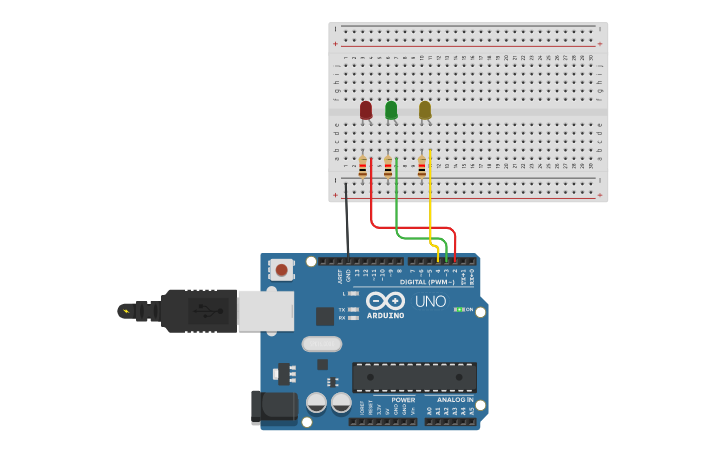Arduino Sreial Led Circuit design Arduino led serial.begin - Tinkercad