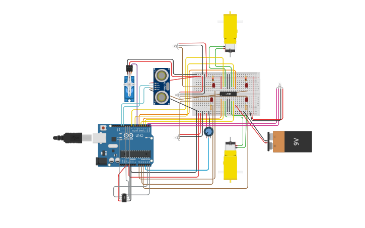 Circuit design RC Car - Tinkercad