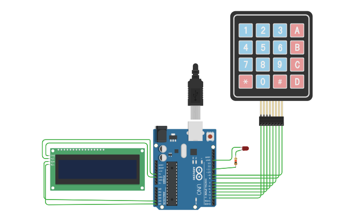 Circuit design I2c - Tinkercad