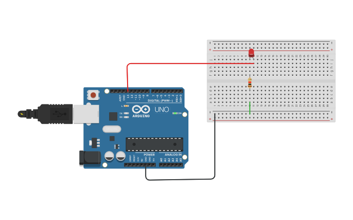 Circuit design Encender un led con arduino - Tinkercad