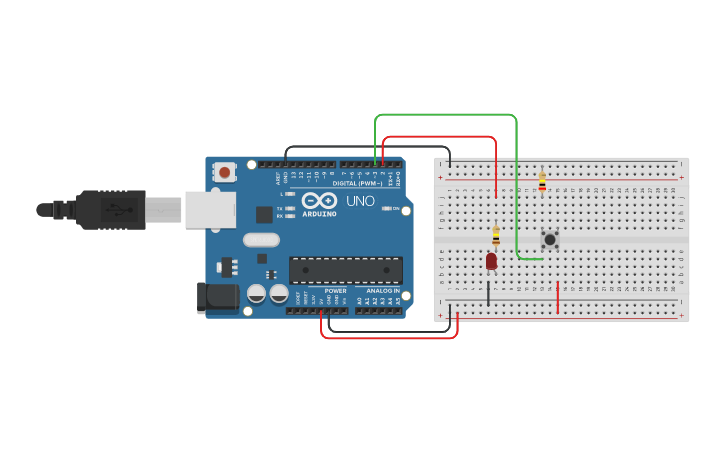 Circuit design Simple Button - Tinkercad