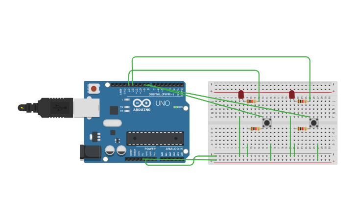 Circuit design 2LED With 2Switches_20181CSE07171 - Tinkercad