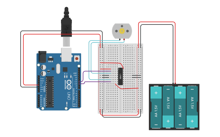 Circuit design Motor Control - Tinkercad
