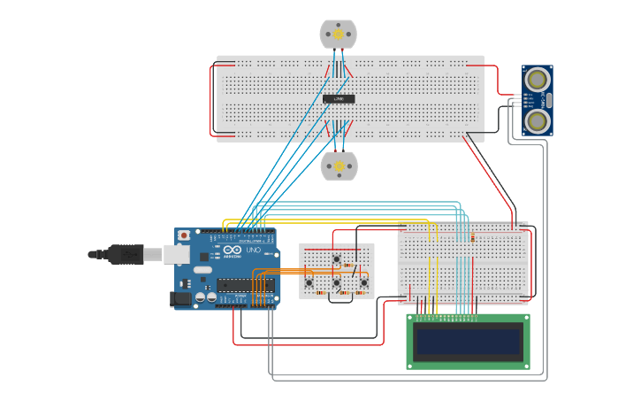 Circuit design Sumo bot - Tinkercad