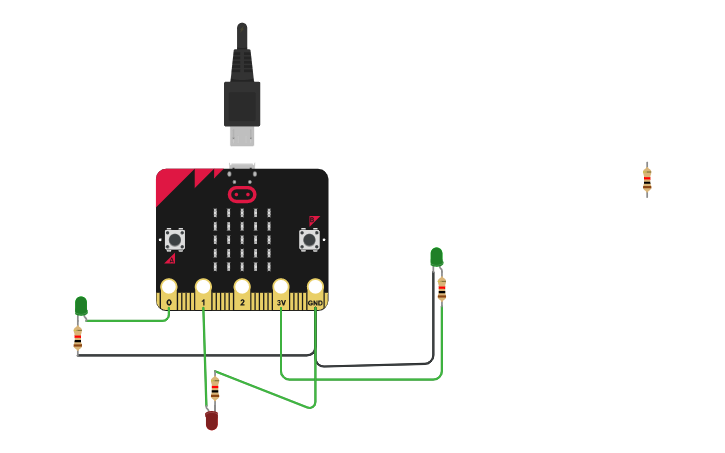 microbit: blink and breath (led module) - full stack... Circuit design Microbit LED Blink - Tinkercad