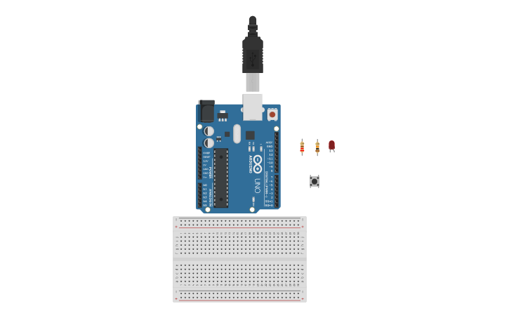 Circuit design Push Button - Tinkercad