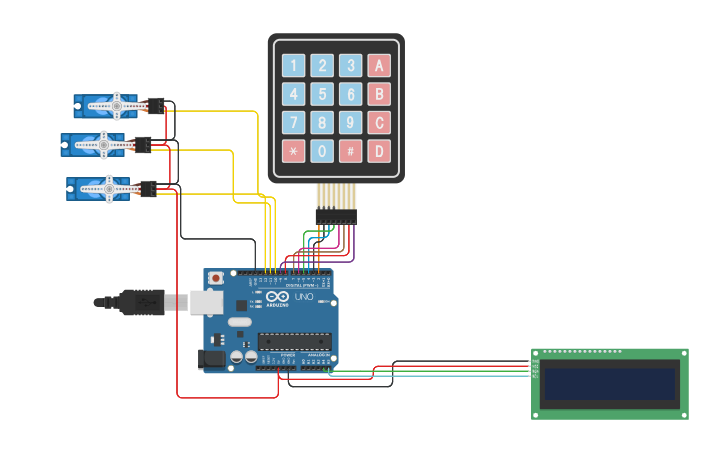 Circuit design Arduino Smart Car Parking System With Password Lock ...