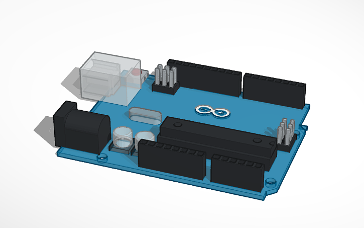 Custom Arduino Uno R3 3D design Arduino Uno R3 - Tinkercad