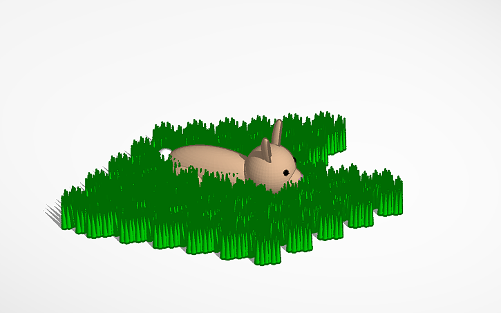 3D design Cottontail Rabbit with scene - Tinkercad