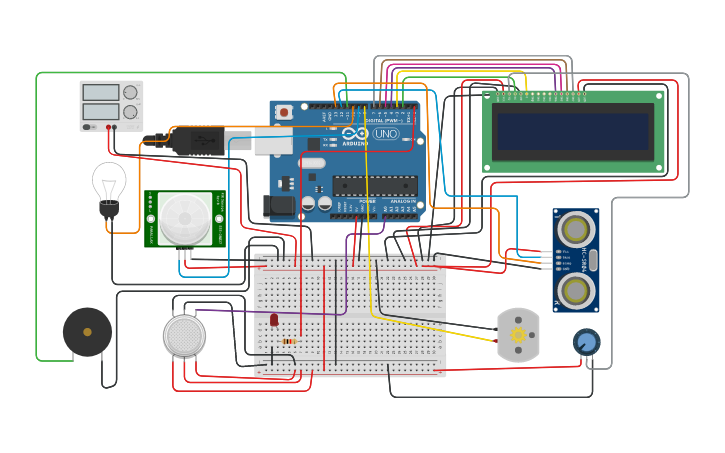 Circuit design Home automation system using Arduino - Tinkercad