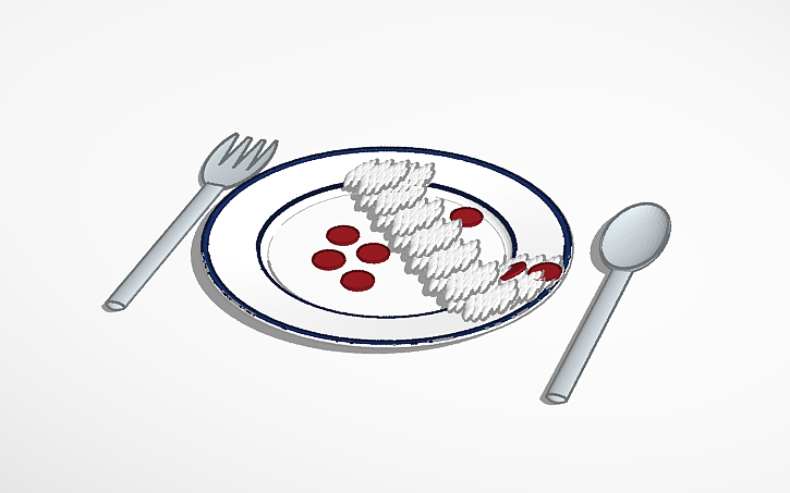 3D design rice and Chinese sausage - Tinkercad