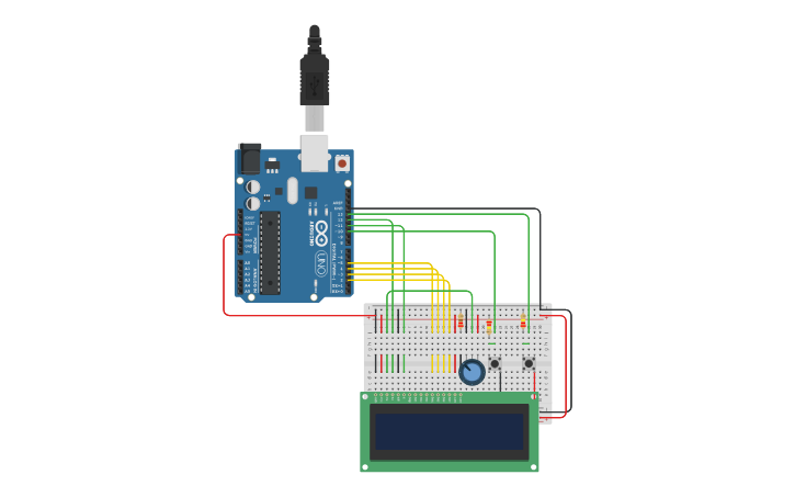 Circuit design 5_2: Arduino with LCD Interface - Tinkercad