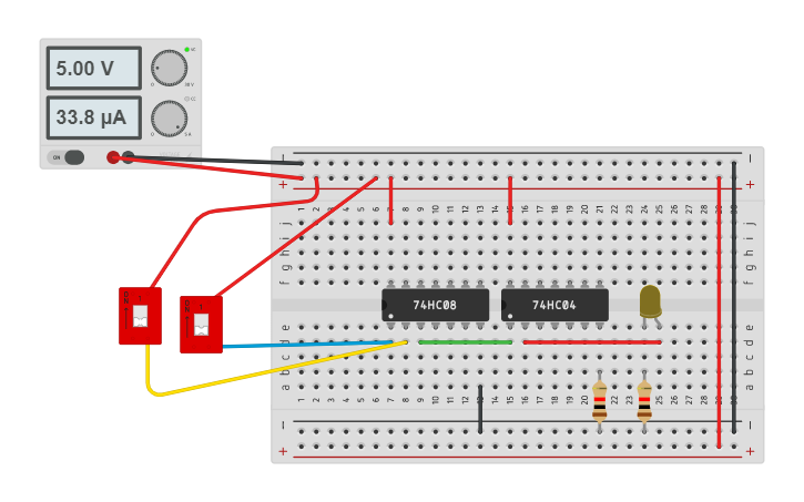 Circuit design Tugas Pertemuan 4 Soal 1 (BAYU 1922812 TK405) - Tinkercad